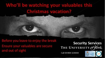 advising students to look after their valuables over Christmas